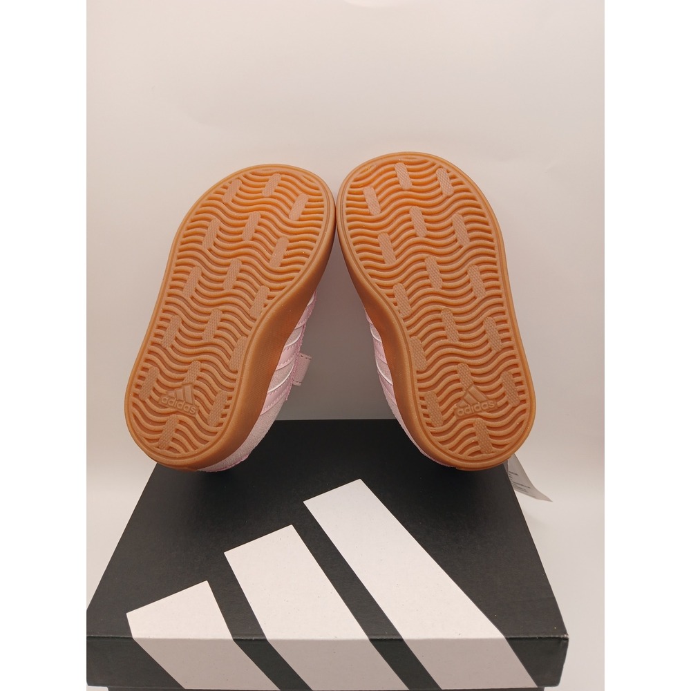 Adidas VL Court 3.0 CFI Toddler Shoes Pink Glitter Suede Gum Sole JP7851 Size 5K - Picture 4 of 6